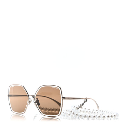 Chanel Butterfly Removable Pearl Chain Sunglasses 4262 Brown 1 of 7