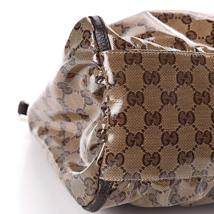 Gucci Crystal Monogram Large D Gold Hobo Dark Brown 8 of 10