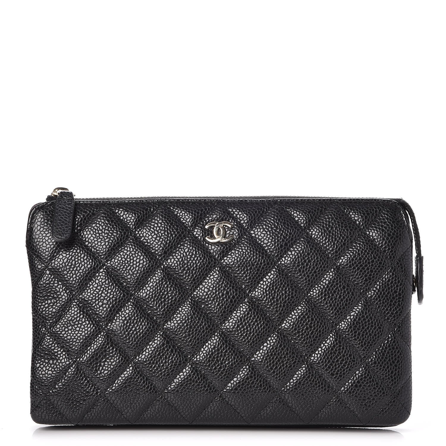Chanel Caviar Quilted Large Zipped Clutch Black 1 of 9