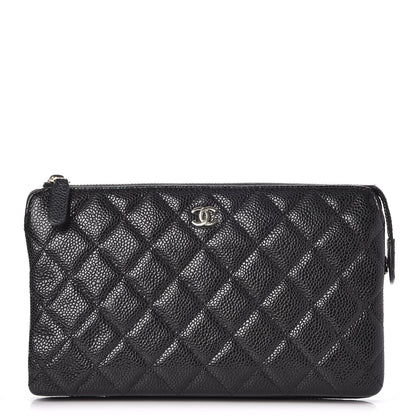 Chanel Caviar Quilted Large Zipped Clutch Black 1 of 9