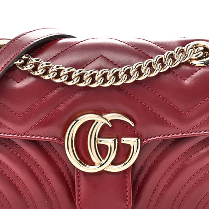 Gucci Calfskin Matelasse Mini GG Marmont Shoulder Bag Rosso Ancora 8 of 11