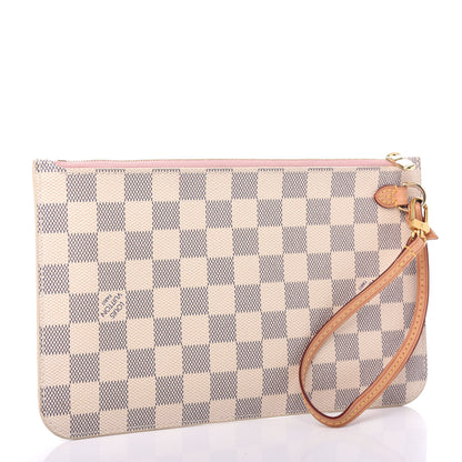 Louis Vuitton Damier Azur Neverfull MM GM Pochette Rose Ballerine 3 of 7