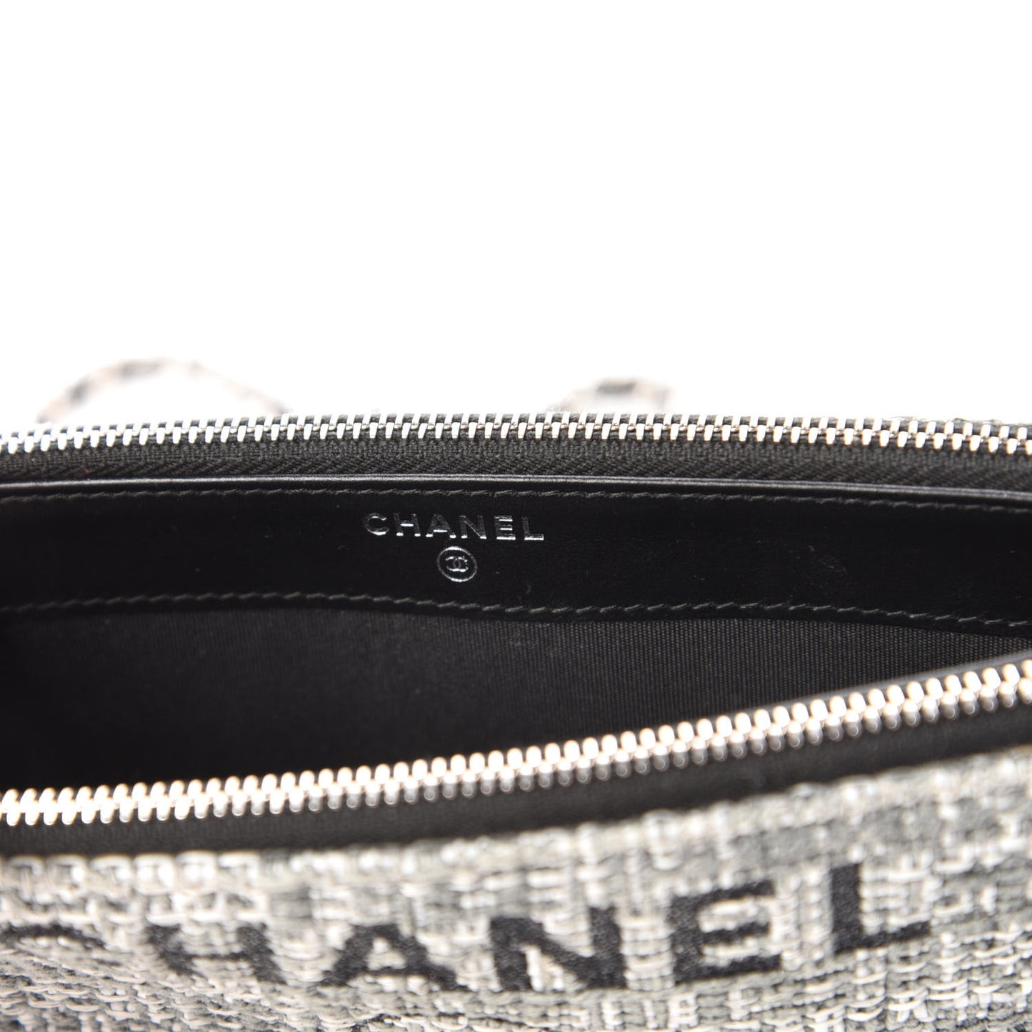 Canvas Small Deauville Clutch With Chain Charcoal