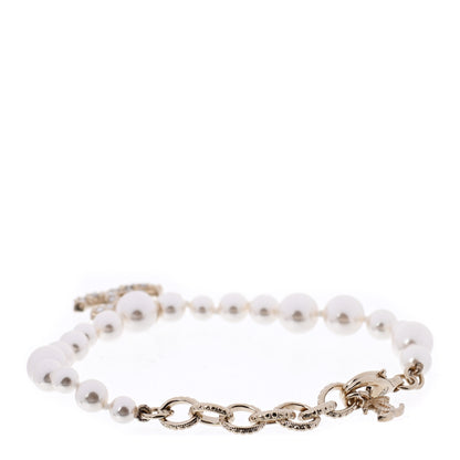 Chanel Pearl Crystal CC Bracelet Gold 3 of 5