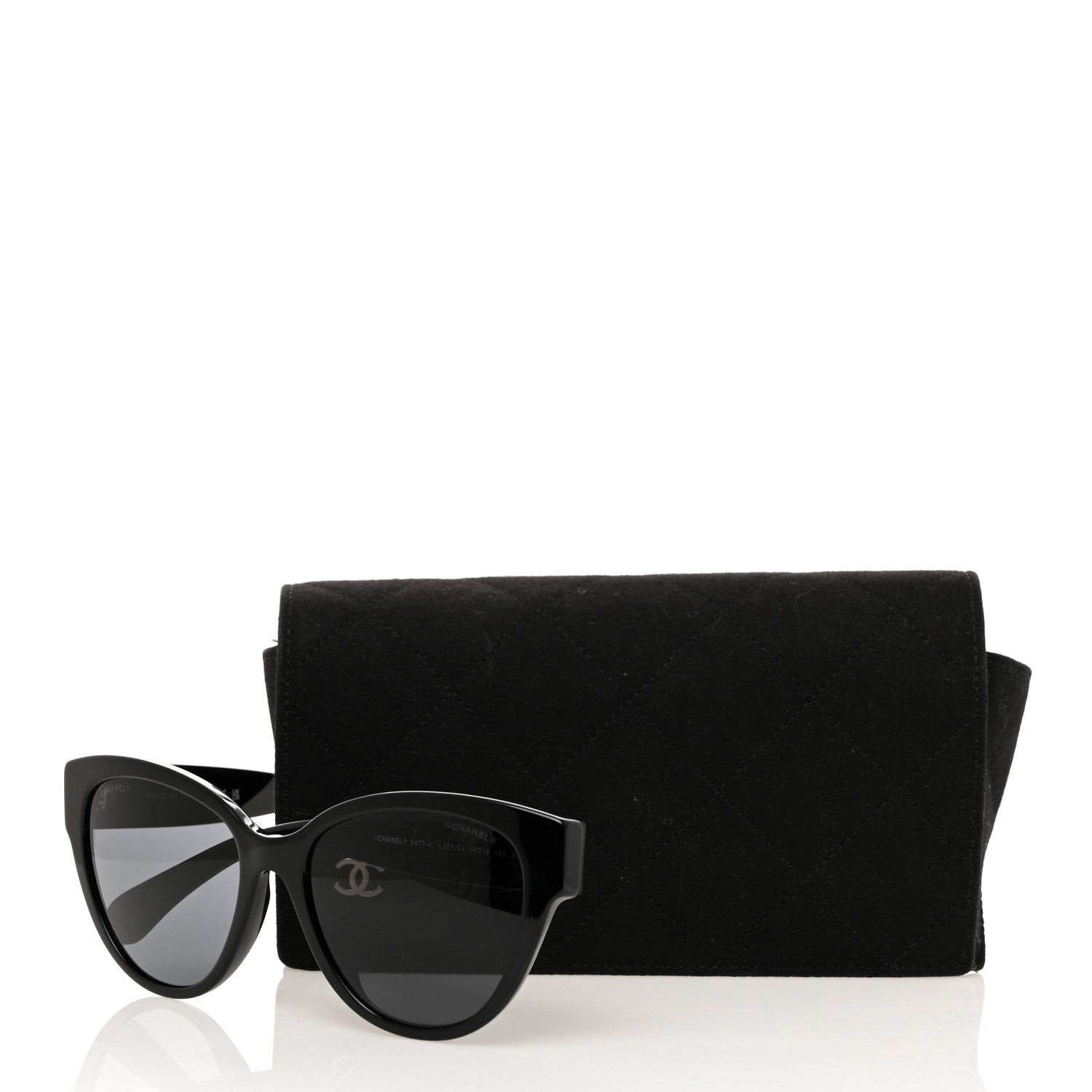 Chanel Acetate Enamel Heart Butterfly Sunglasses 5477-A Black 8 of 8