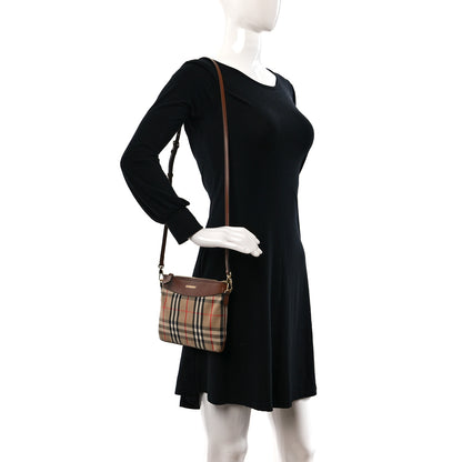 Burberry Horseferry Check Peyton Crossbody Clutch Bag Brown 3 of 8