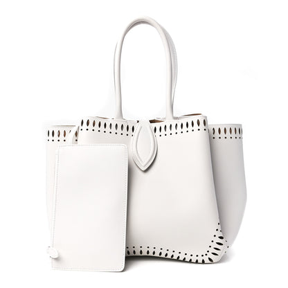 Alaia Calfskin Laser Cut Angele 20 Top Handle Bag White 1 of 13