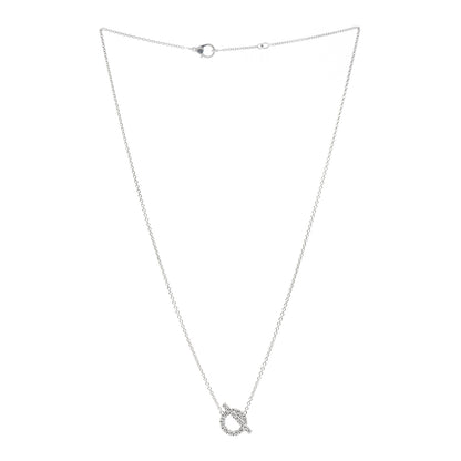 Hermes 18K White Gold Diamond Finesse Pendant Necklace 3 of 5