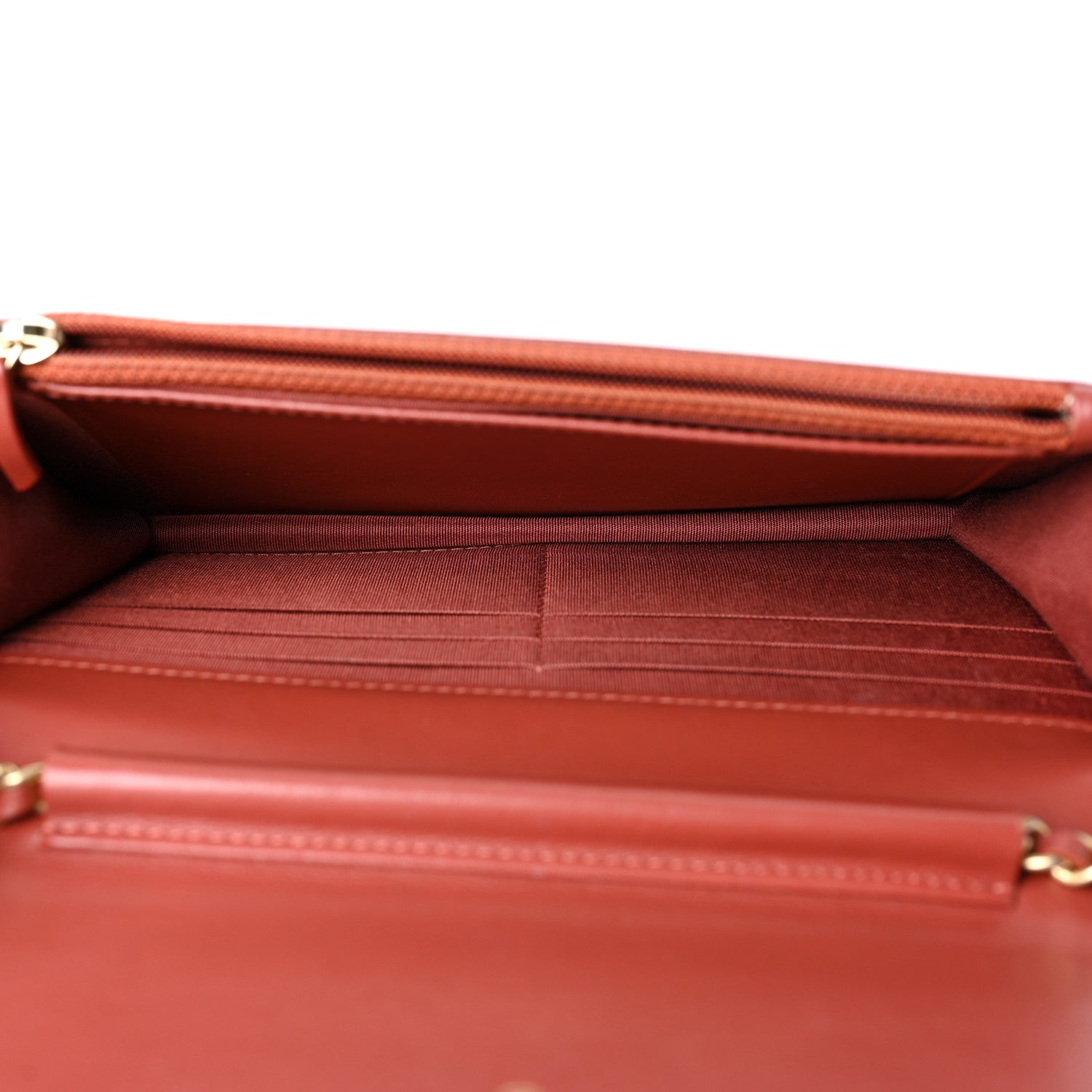 Chanel Lambskin Quilted Boy Wallet On Chain WOC Red 5 of 10