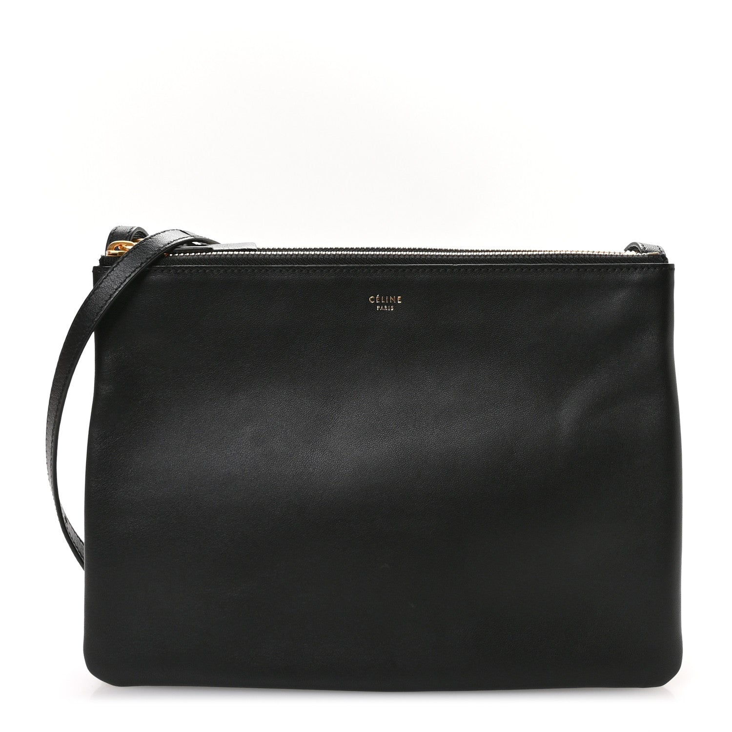Celine Lambskin Large Trio Crossbody Bag Black 1 of 9