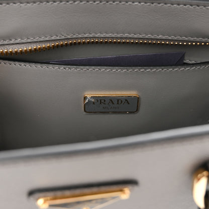 Prada Saffiano Soft Calfskin Small Zippered Crossbody Tote Marmo 6 of 9