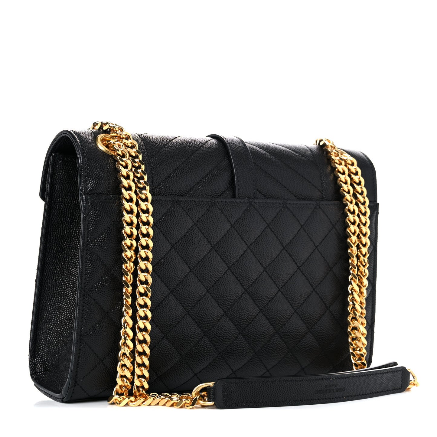 Grain De Poudre Textured Mixed Matelasse Triquilt Medium Monogram Satchel Black