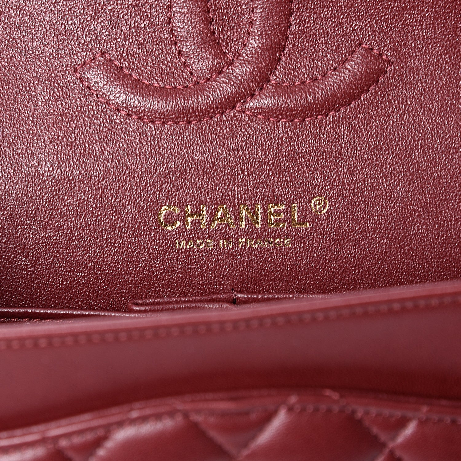 Chanel Lambskin Quilted Medium Double Flap Burgundy 5 of 9