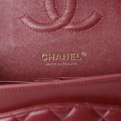 Chanel Lambskin Quilted Medium Double Flap Burgundy 5 of 9