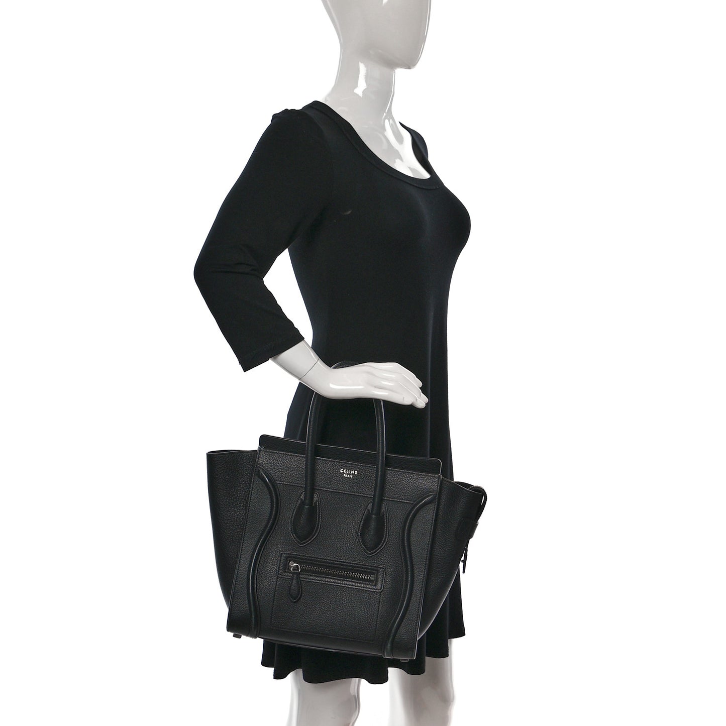 Drummed Calfskin Micro Luggage Black