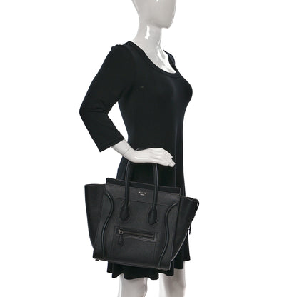 Celine Drummed Calfskin Micro Luggage Black 2 of 25