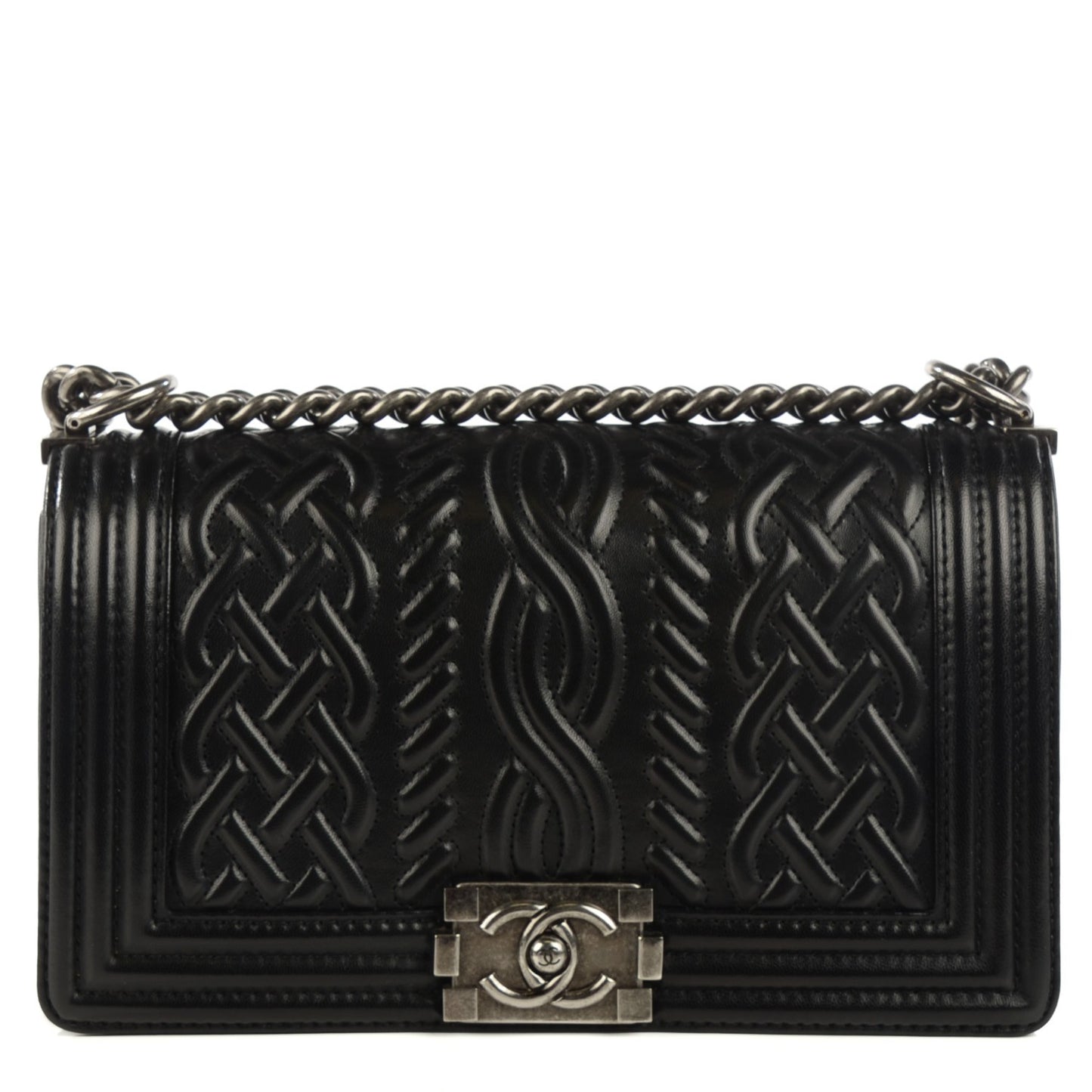 Lambskin Medium Celtic Boy Flap Black