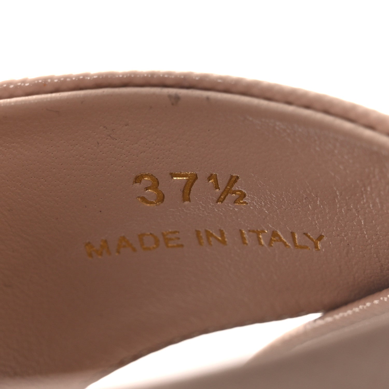 Prada Vernice Saffiano Embossed Crisscross Platform 20/65mm Sandals 37.5 Beige 10 of 14