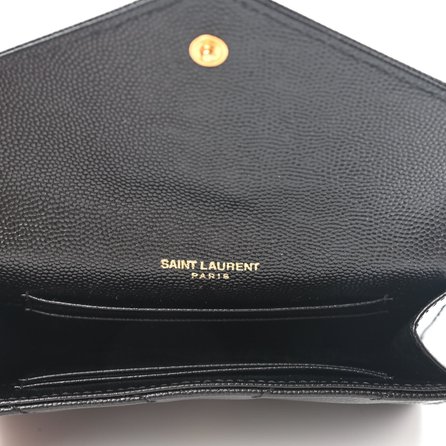Grain De Poudre Matelasse Chevron Small Monogram Envelope Wallet Black
