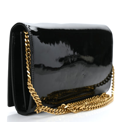 Saint Laurent Patent Calfskin Monogram Kate Wallet On Chain Black 3 of 8
