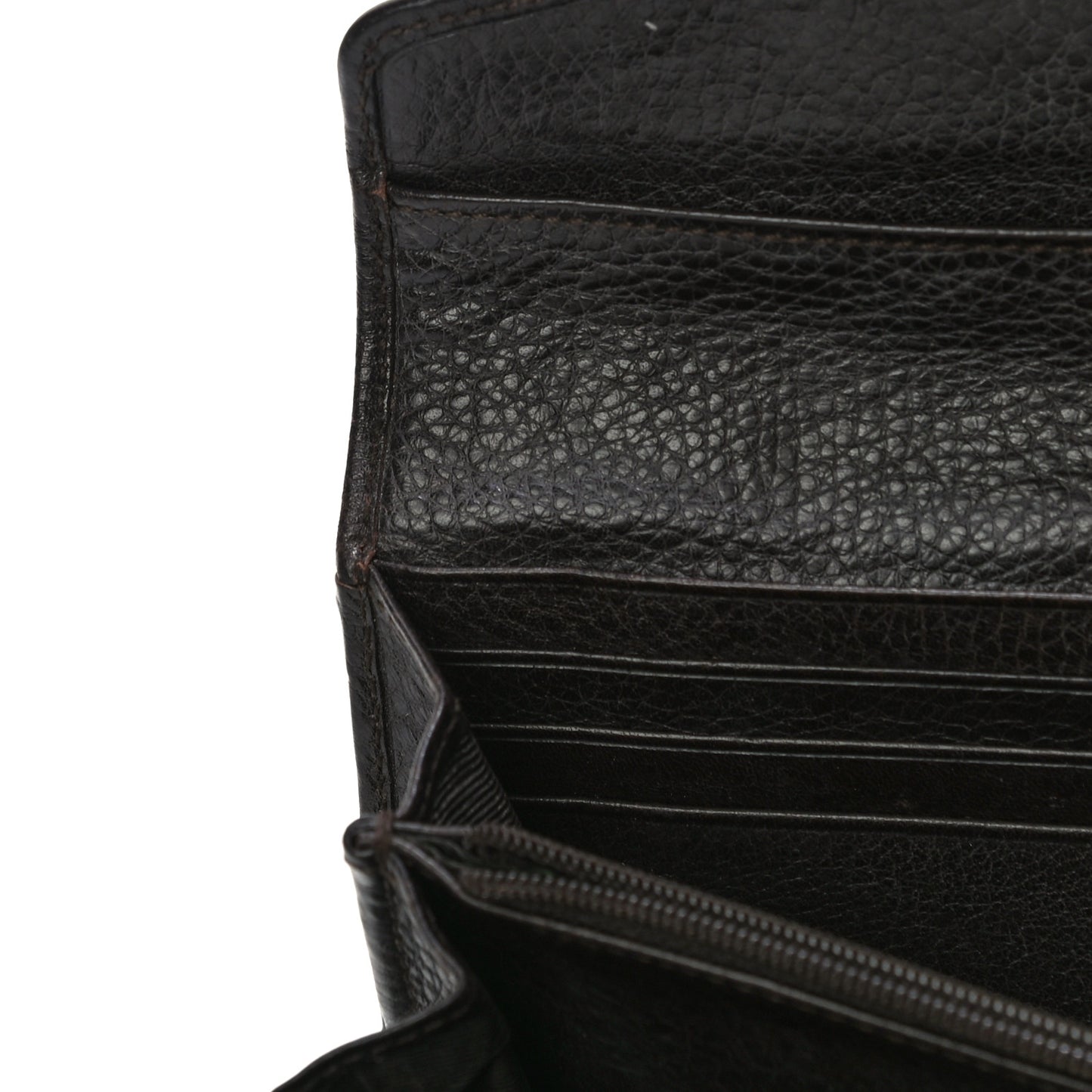Calfskin Mega Check Continental Wallet Black
