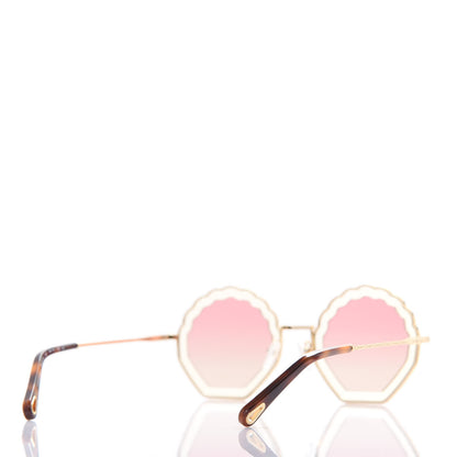 Chloe Scalloped Sunglasses CE147S Gold Pink 4 of 7