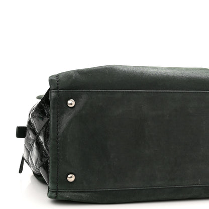 Chanel Iridescent Lambskin Aged Calfskin In The Mix Bowler Green 9 of 10