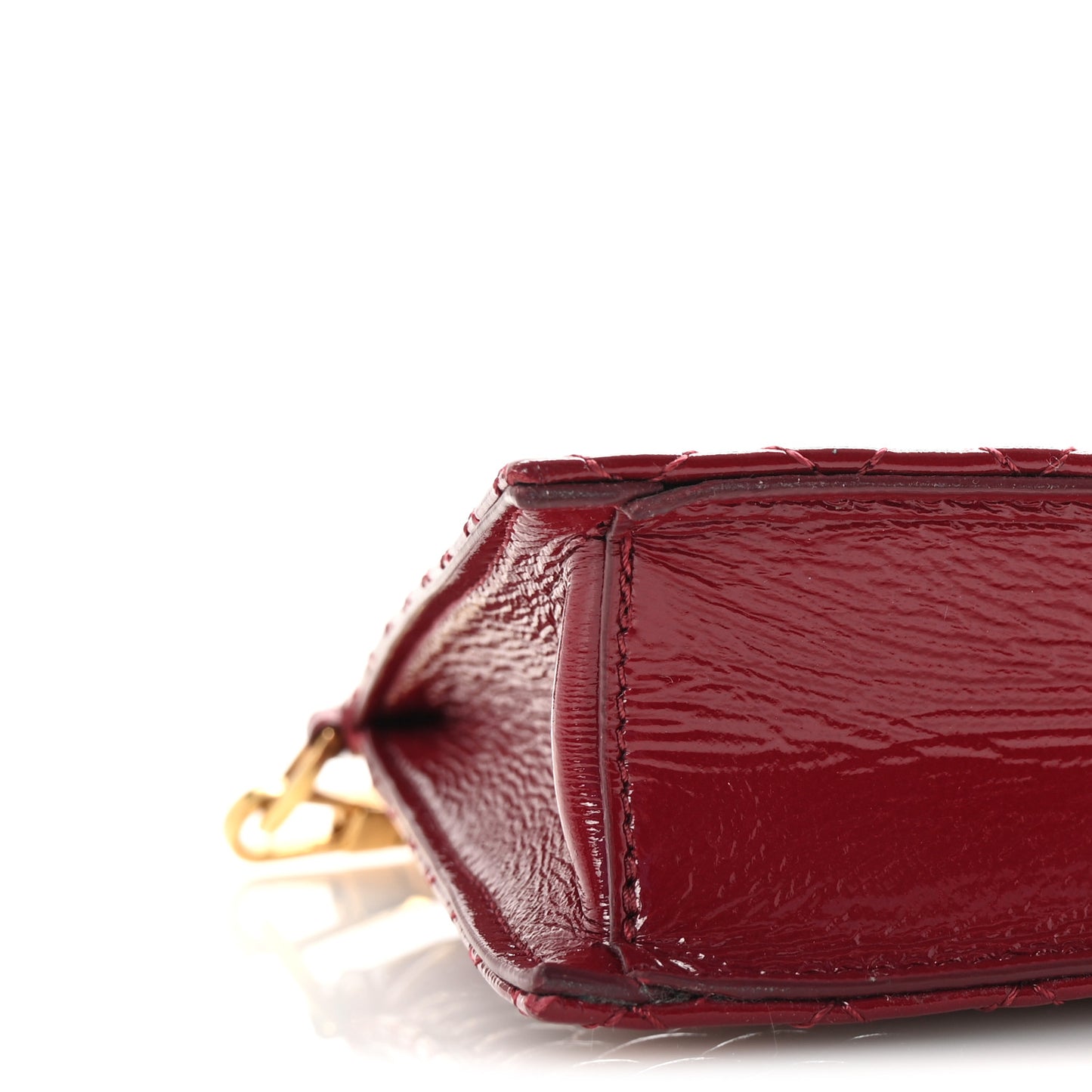 Patent Calfskin Quilted Tribute Icon Crossbody Flat Pouch Red