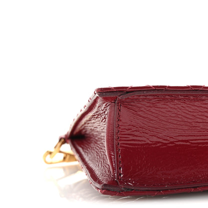 Versace Patent Calfskin Quilted Tribute Icon Crossbody Flat Pouch Red 8 of 9
