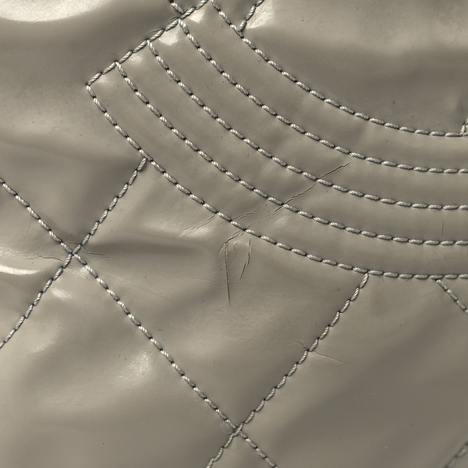 Chanel Patent Quilted Expandable CC Shoping Tote Grey 12 of 13