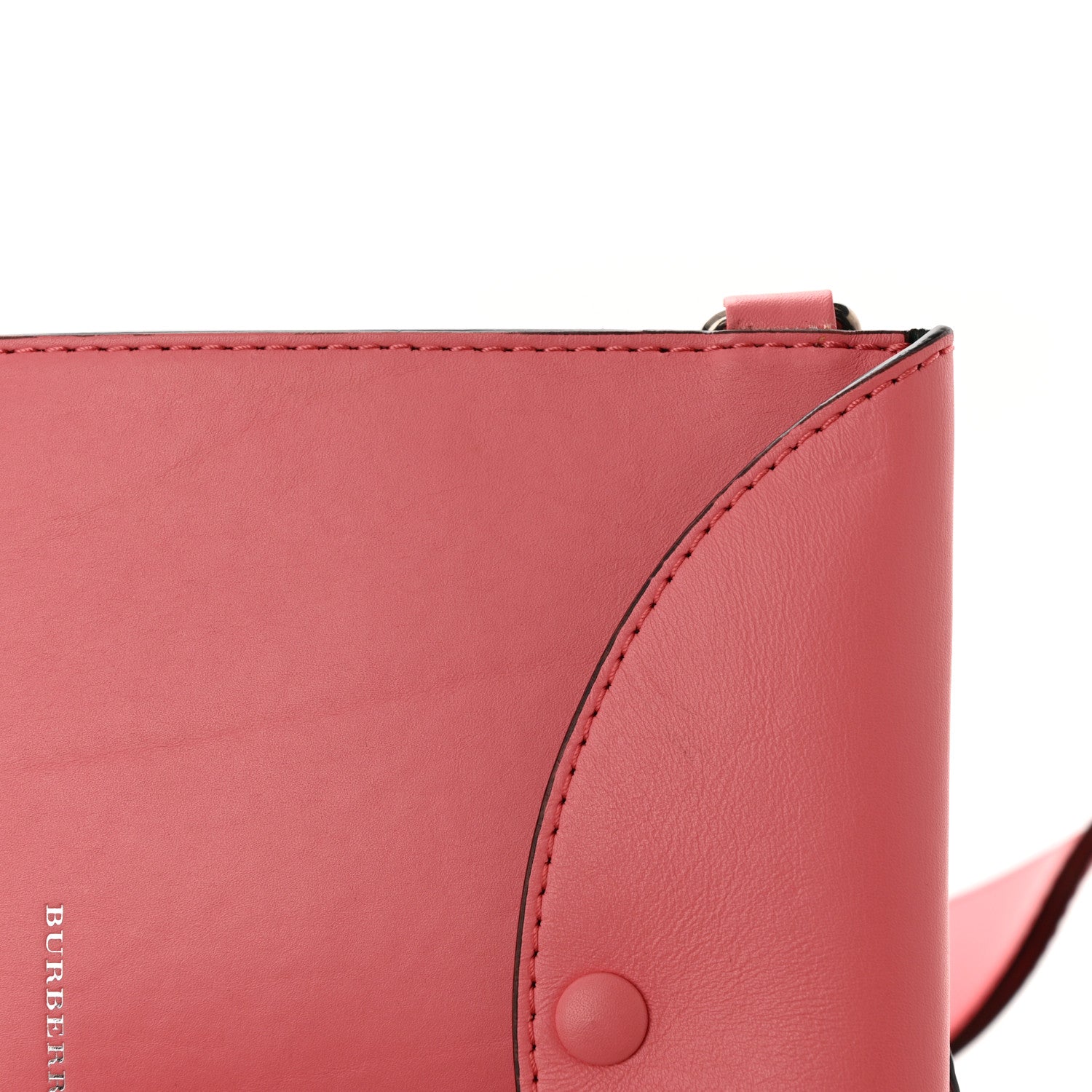Burberry Supple Calfskin Medium Bucket Coral Pink 15 of 17
