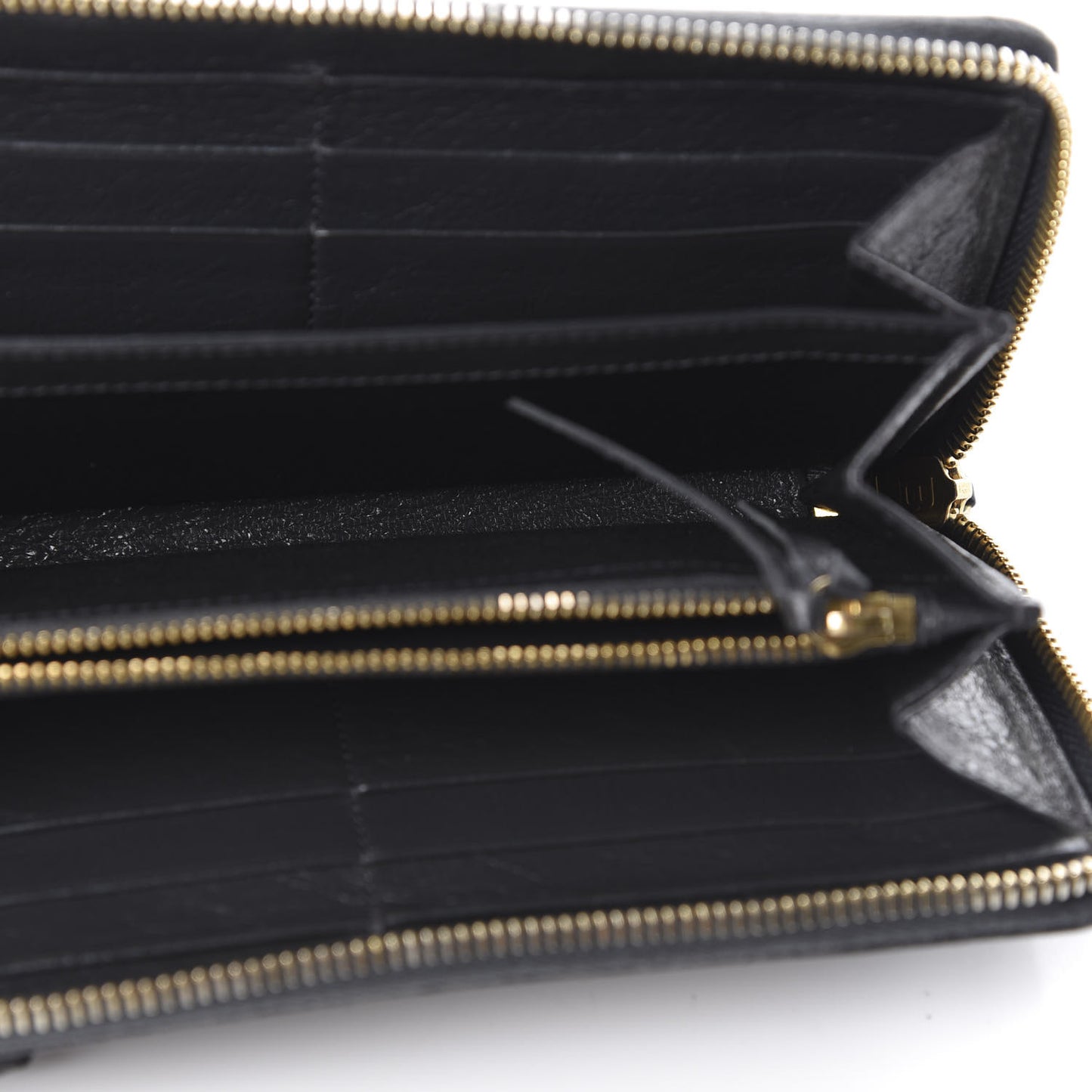 Agneau Classic Gold Hardware Continental Zip Around Wallet Gris Fossile
