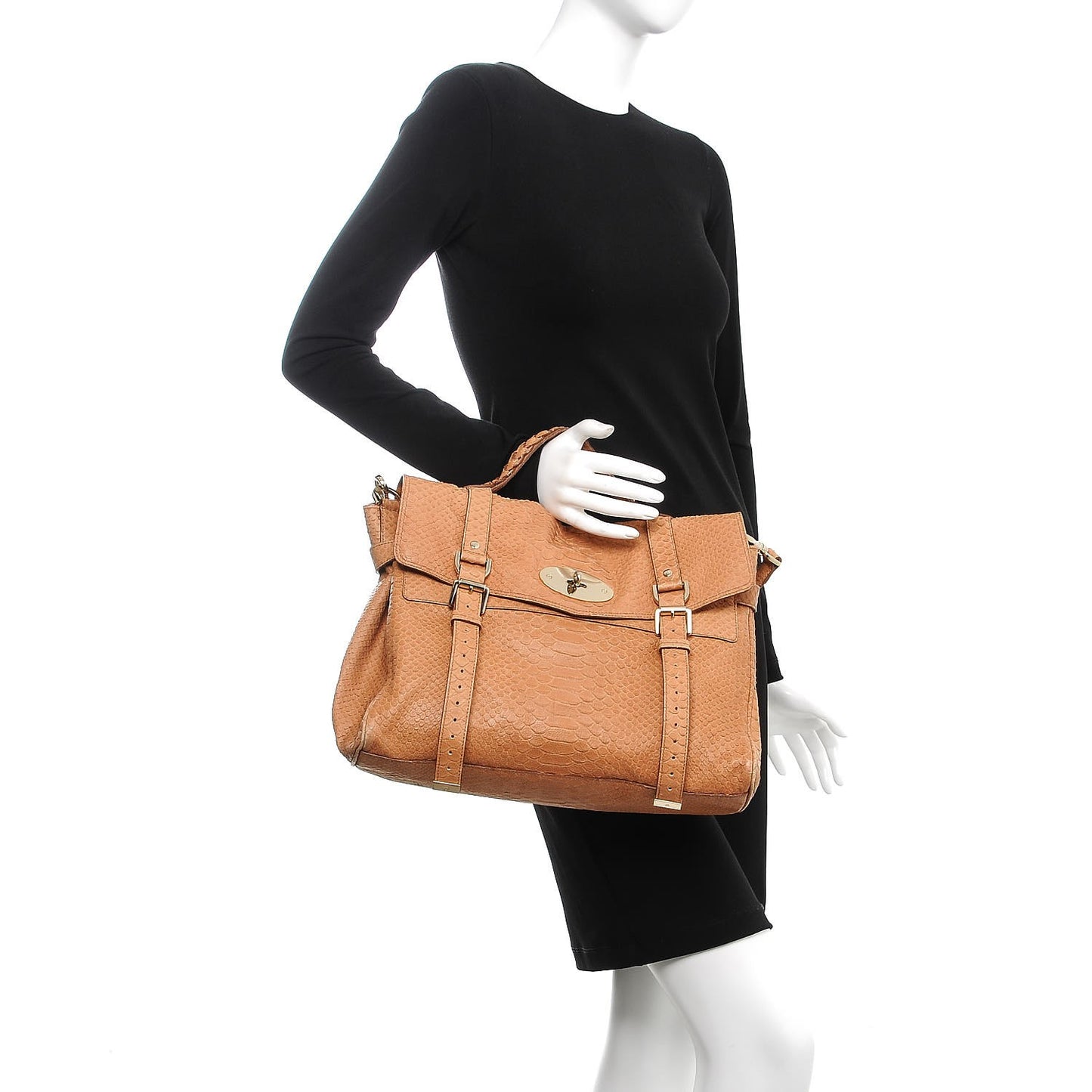 Silky Snake Print Oversized Alexa Deer Brown