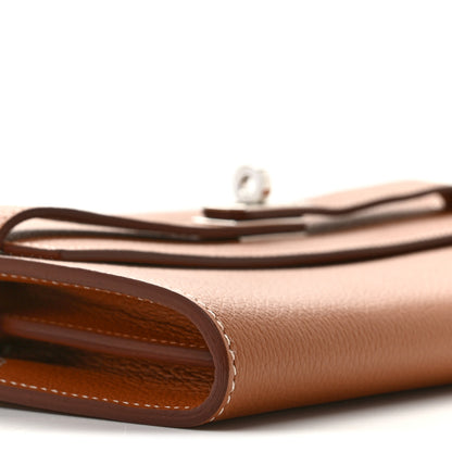 Hermes Evercolor Kelly Wallet To Go Gold 9 of 11