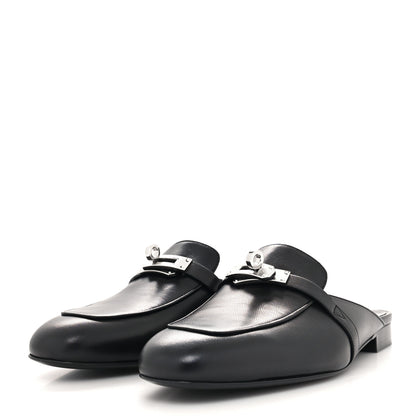 Hermes Goatskin Oz Mules 38 Black 3 of 8