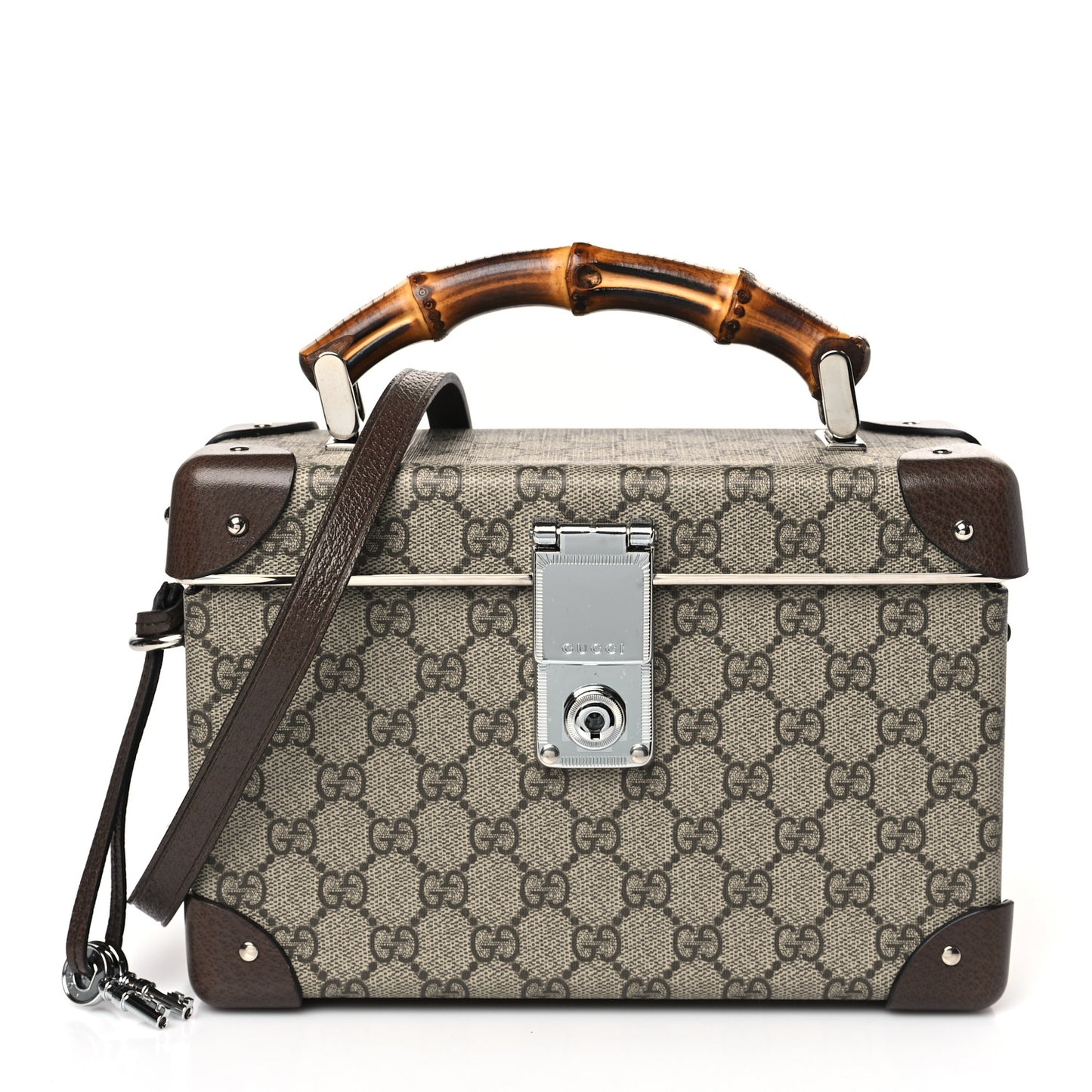 GG Supreme Monogram Globe-Trotter Beauty Case Brown