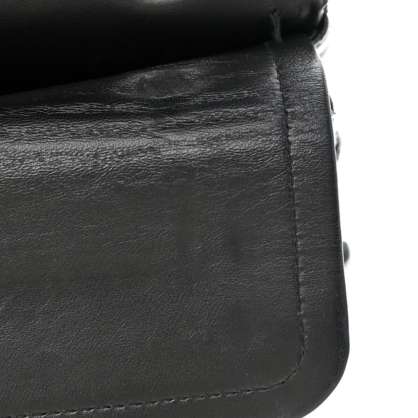 Lambskin Quilted Medium Double Flap Black