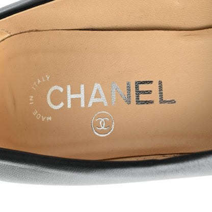 Chanel Lambskin Patent CC Cap Toe Platform Quilted Pumps 38.5 Black 6 of 9