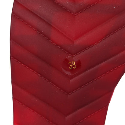 Gucci Rubber Gucci Logo Womens Platform 20/60mm Slide Sandals 38 Transparent Hibiscus Red 6 of 7