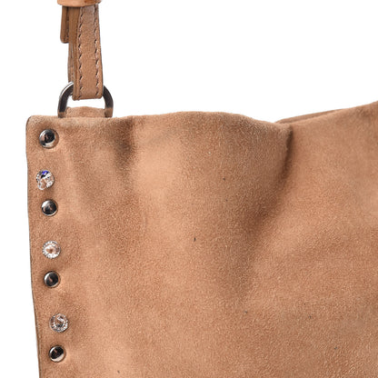 Prada Suede Studded Crystal Bag Light Brown 10 of 15