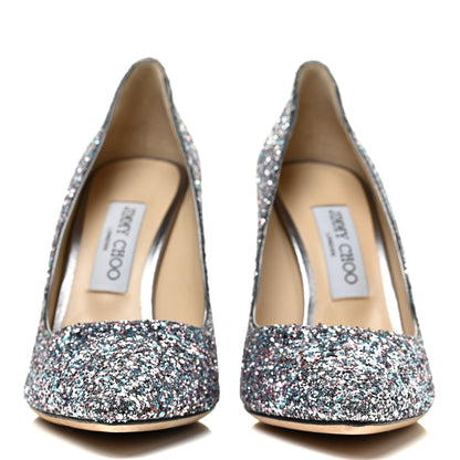Jimmy Choo Glitter Pointy Toe Romy 85 Pumps 38 Bubblegum Mix 2 of 10