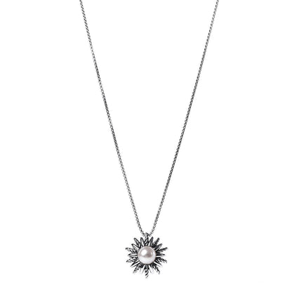 David Yurman Sterling Silver Pearl 18mm Starburst Pendant Necklace 1 of 5