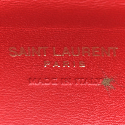 Saint Laurent Ribbed Plexiglass Lambskin Fringe Monogram Opium Box Bag Red 6 of 10