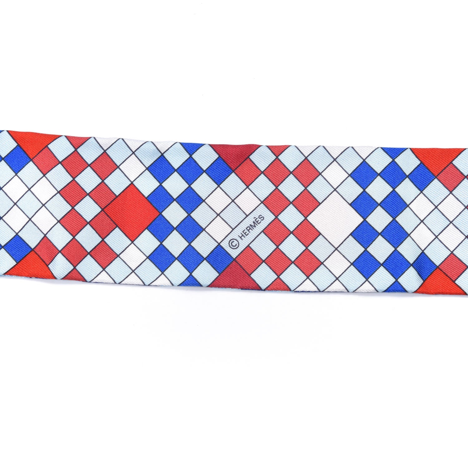 Hermes Silk Colliers de Chiens Remix Twilly Marine Rouge White 3 of 6