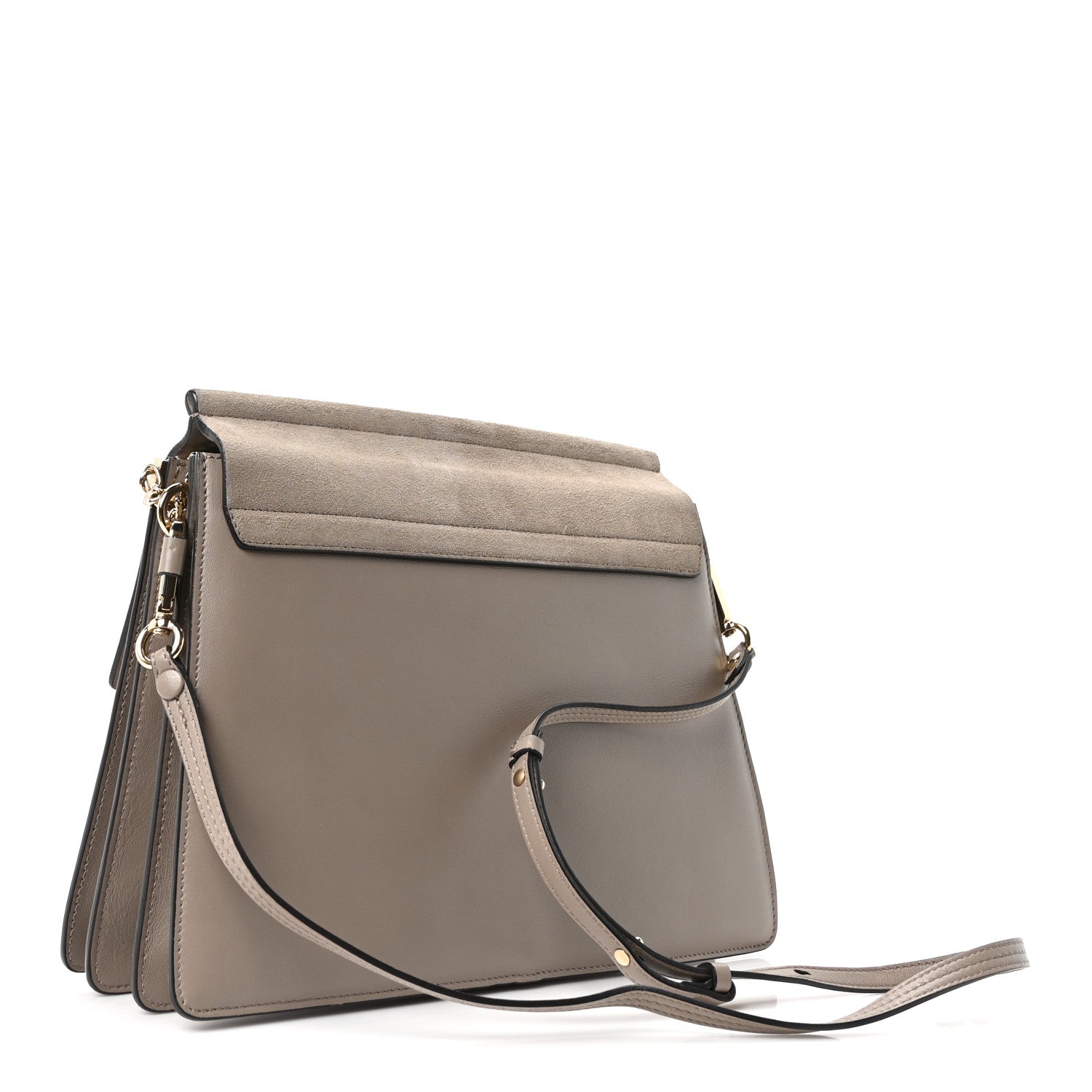 Chloe Calfskin Suede Medium Faye Shoulder Bag Motty Grey 3 of 10