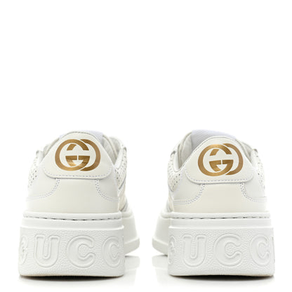 Gucci Calfskin GG Tennis Embossed Perforated Womens Platform 55mm Sneakers 35 Great White 4 of 14