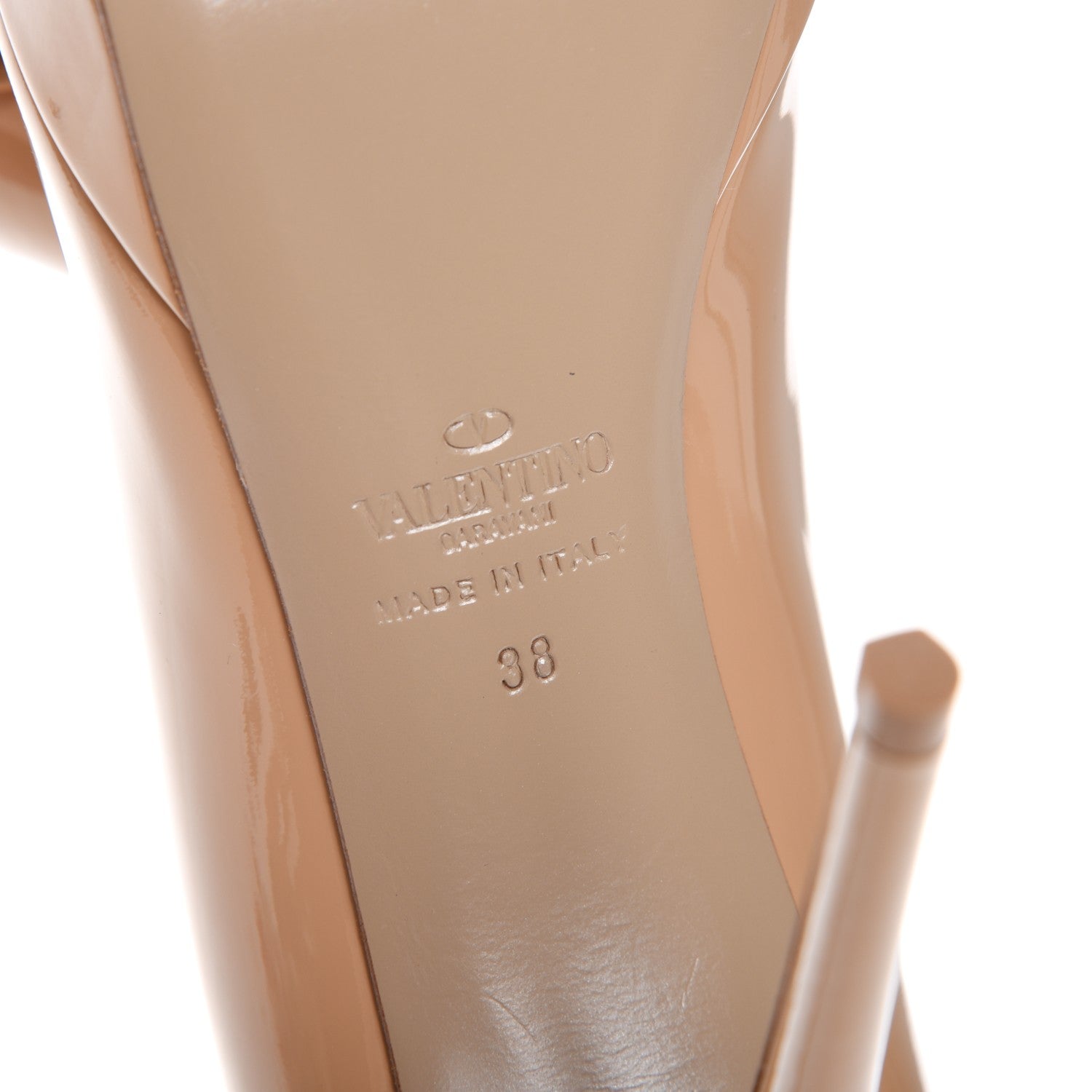 Valentino Garavani Patent Couture Bow Peep Toe 30/125mm Platform Pumps 38 Beige 6 of 8