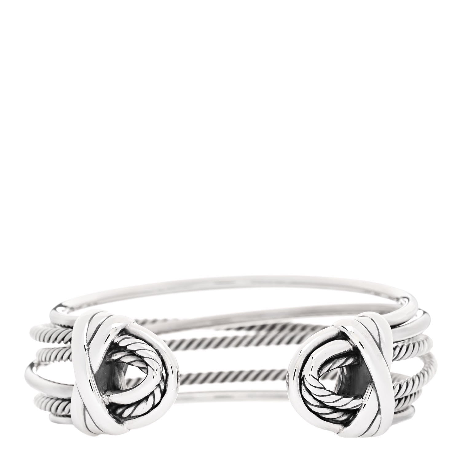 David Yurman Sterling Silver Narrow Crossover Cuff Bracelet 2 of 5