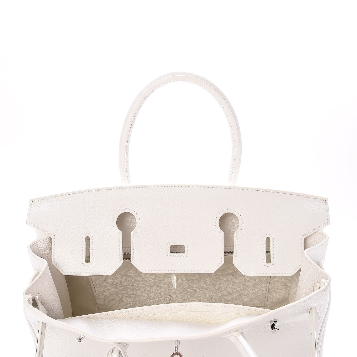 Hermes Taurillon Clemence Birkin 30 White 8 of 36