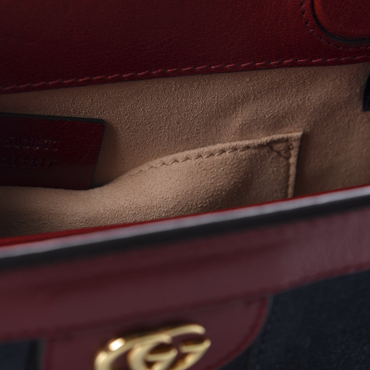 Gucci Suede Calfskin Web Small Ophidia Chain Shoulder Bag New Blue Romantic Cherry 9 of 10